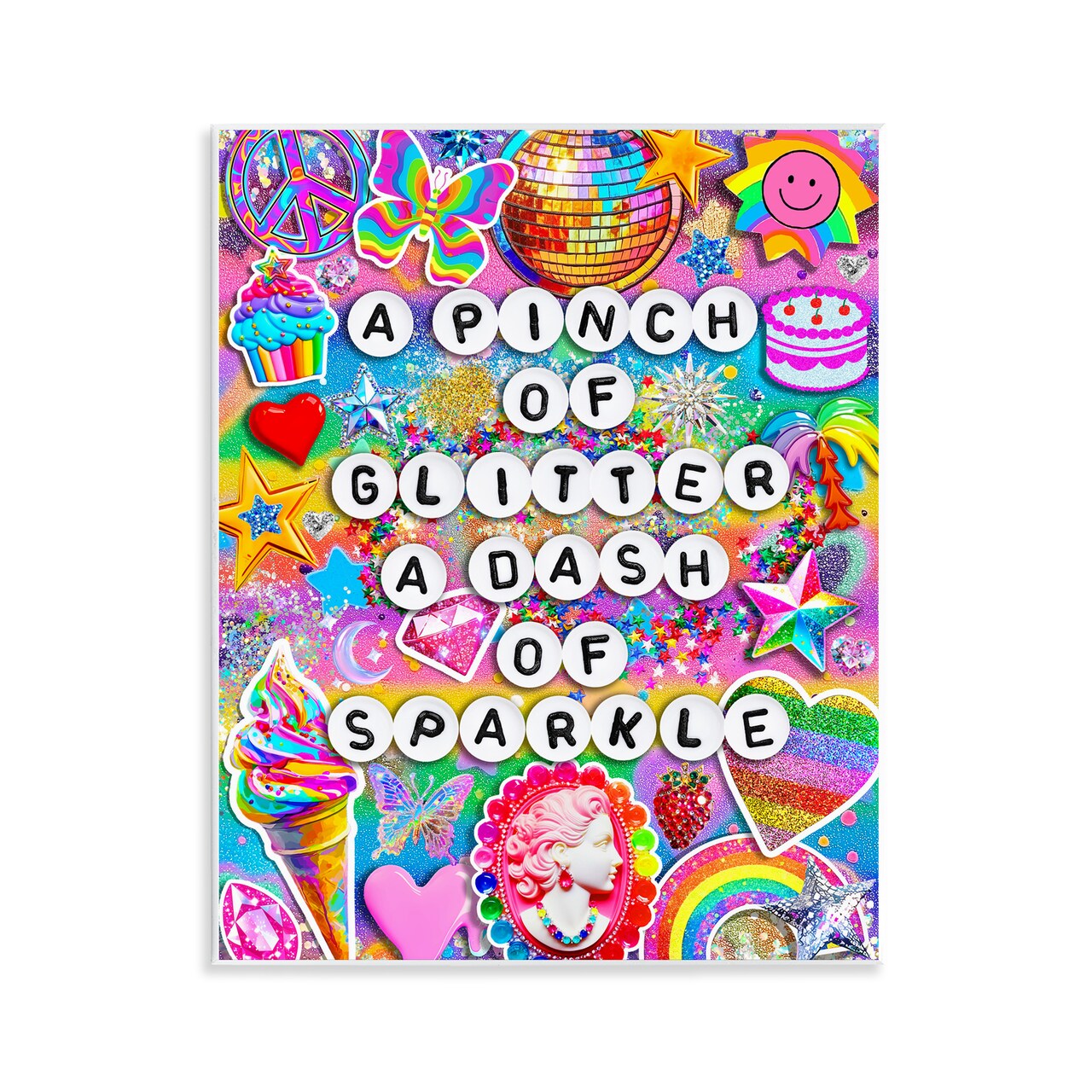 Stupell Industries Pinch Of Glitter & Sparkle Wall Plaque Design by Jess Stempel